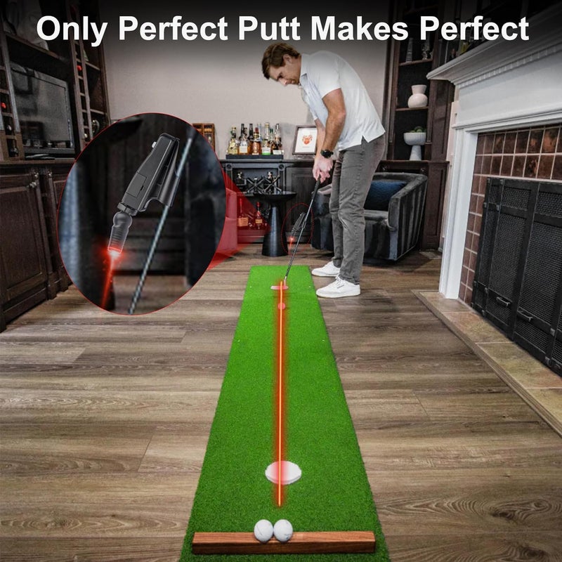 PUTTLAZR Indoor Golf Training Aid, Putting Trainer for Perfect Alignment Tool, Red Line Putt Pro, Ideal Gift for Men, Golf Accessories for Men - Image 4